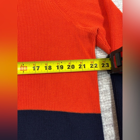 Lauren Ralph Lauren Orange Blue Knit Popover Sweater Women’s 2X Auburn Bears - Picture 4 of 8